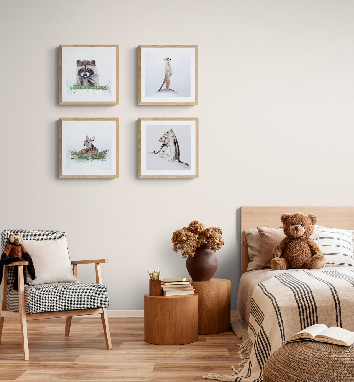 Baby Raccoon - Watercolor Wall Art
