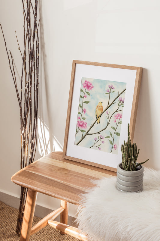 Yellow Bird - Watercolor Wall Art