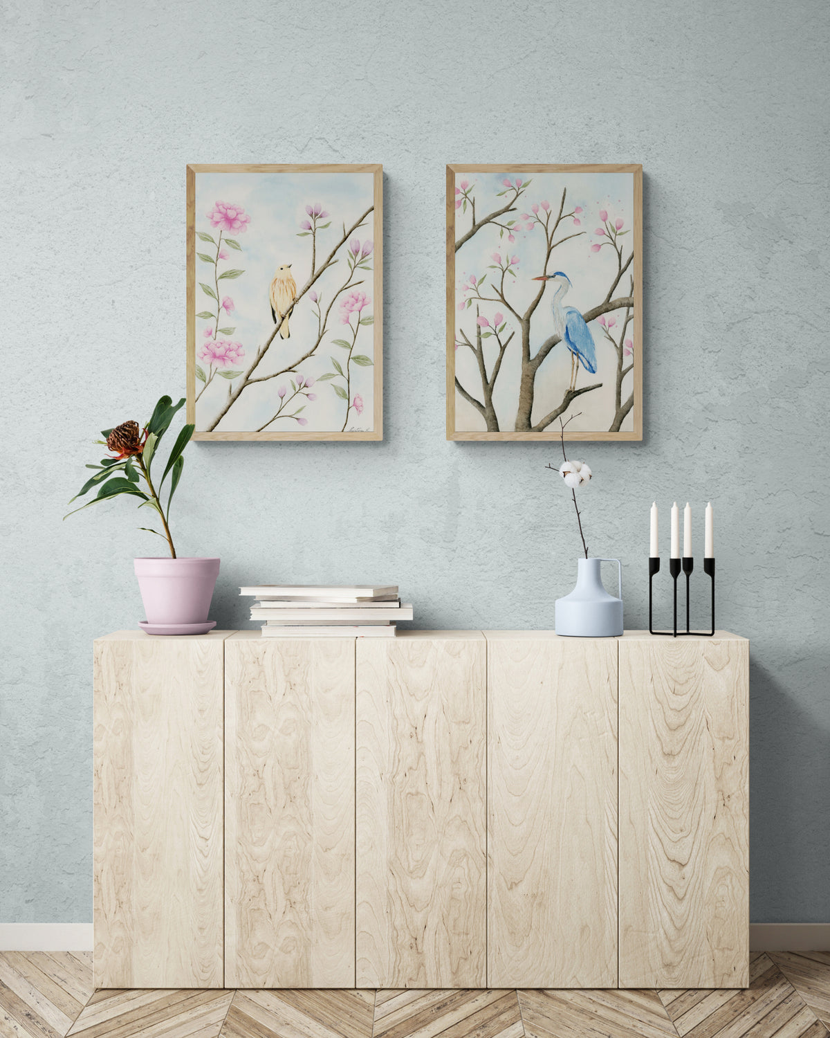 Yellow Bird and Blue Bird-Set of Two