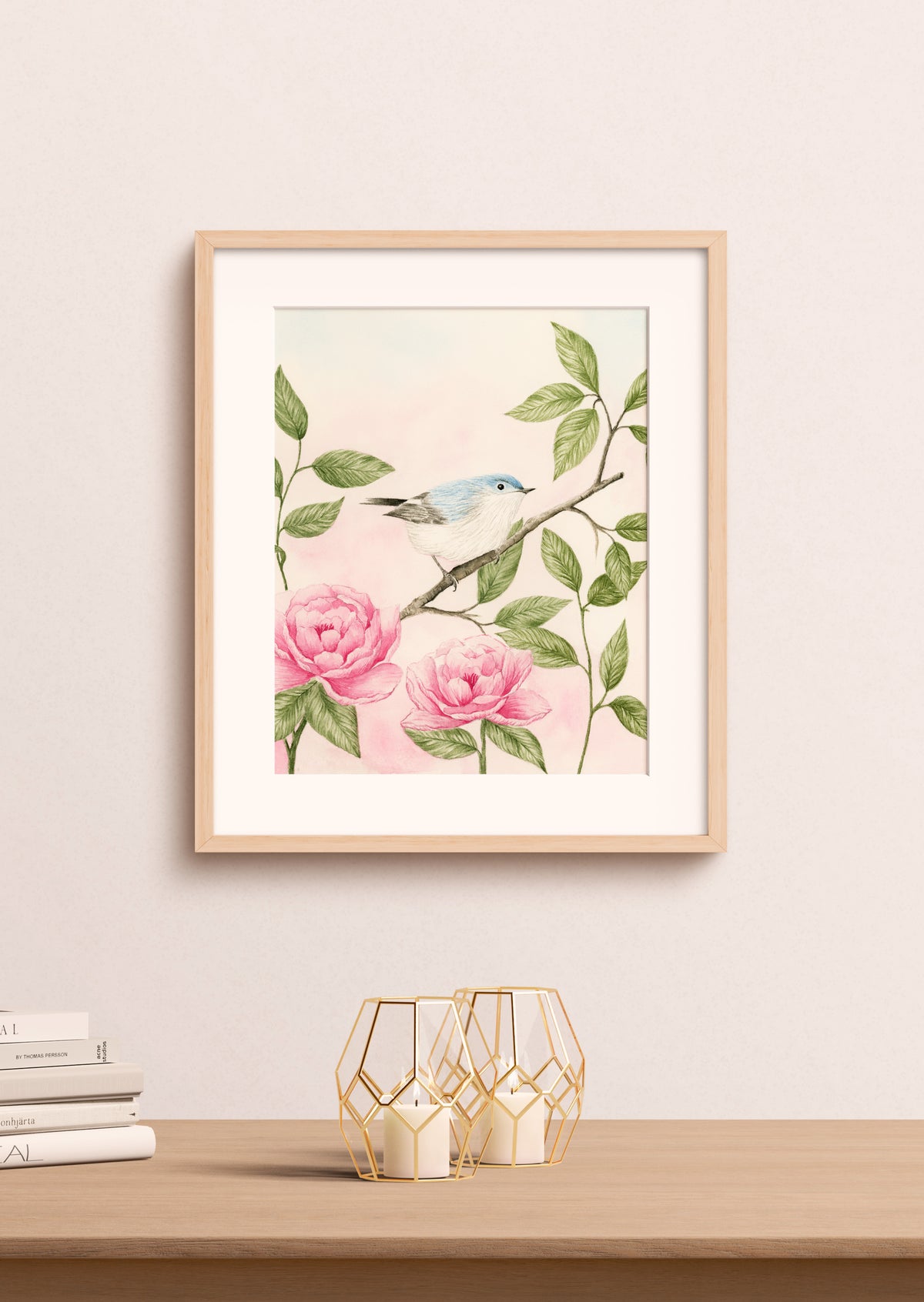 A blue little bird - Watercolor Wall Art
