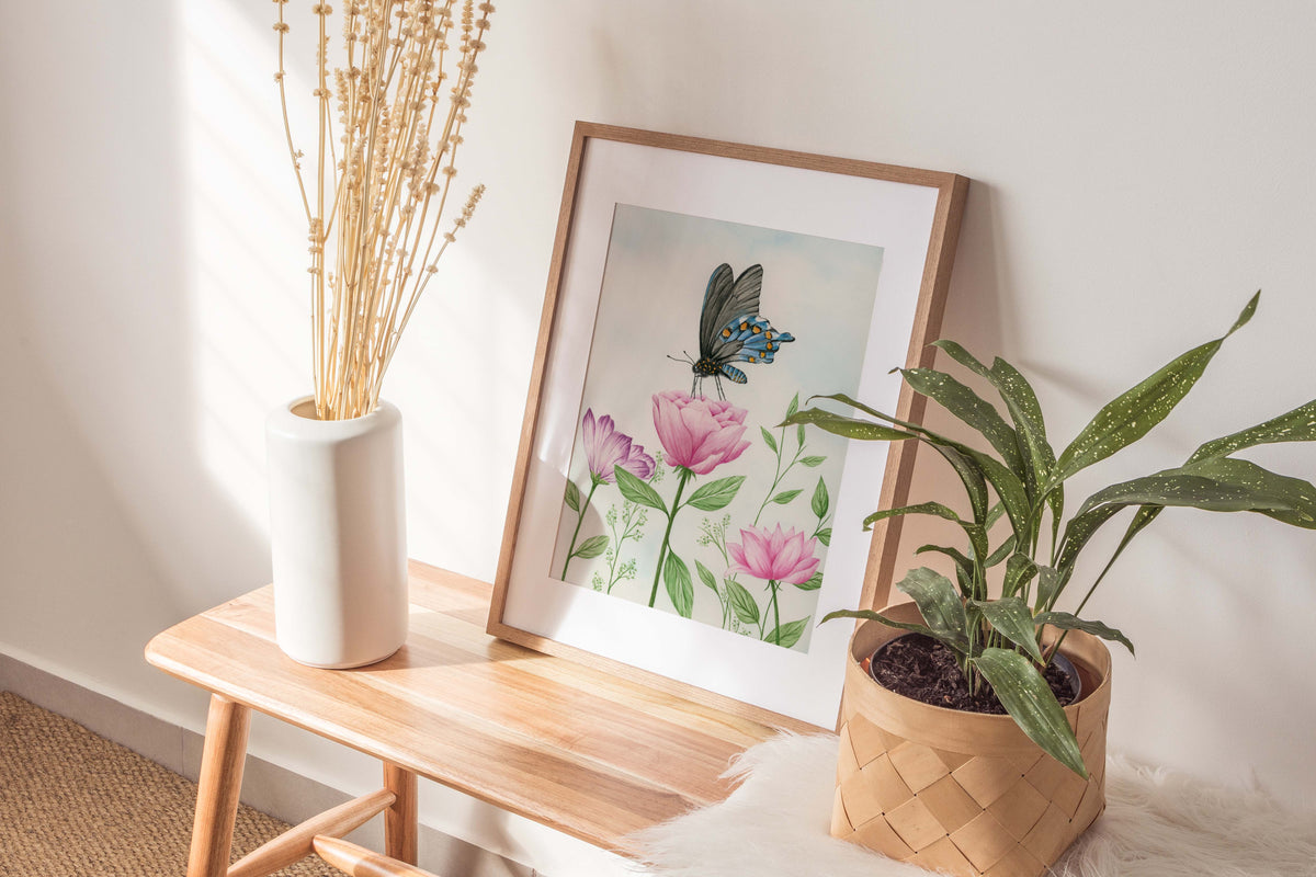 Blue Butterfly - Watercolor Wall Art