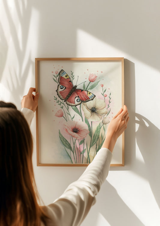 Peacock Butterfly Painting - Watercolor Fine Art Print