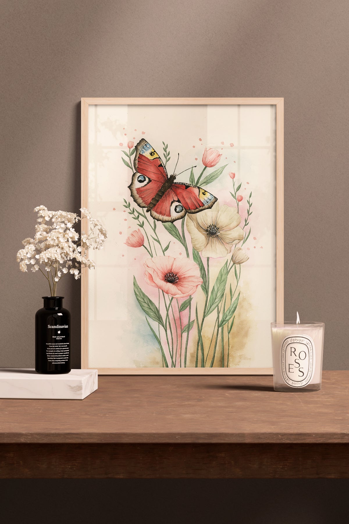 Peacock Butterfly Painting - Watercolor Fine Art Print