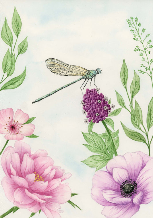 Dragonfly - Original Watercolor Wall Art